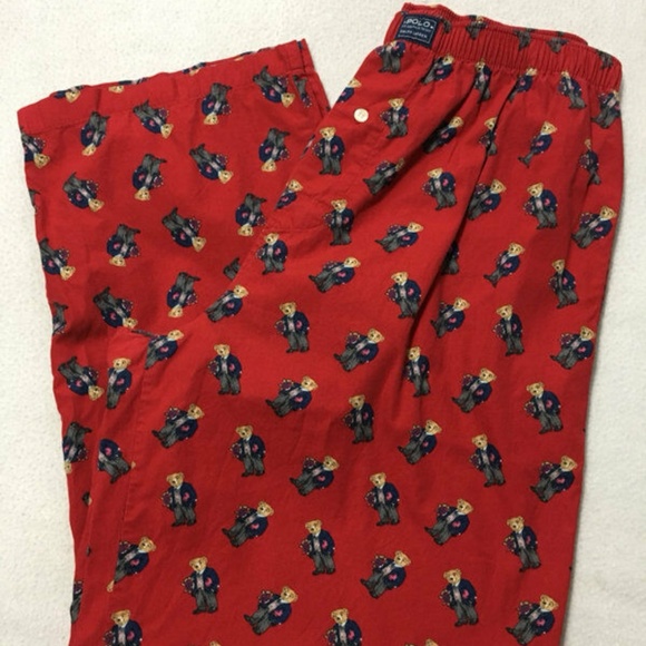 Polo Ralph Lauren Other - Polo Ralph Lauren Red Teddy Bear Lounge Pants